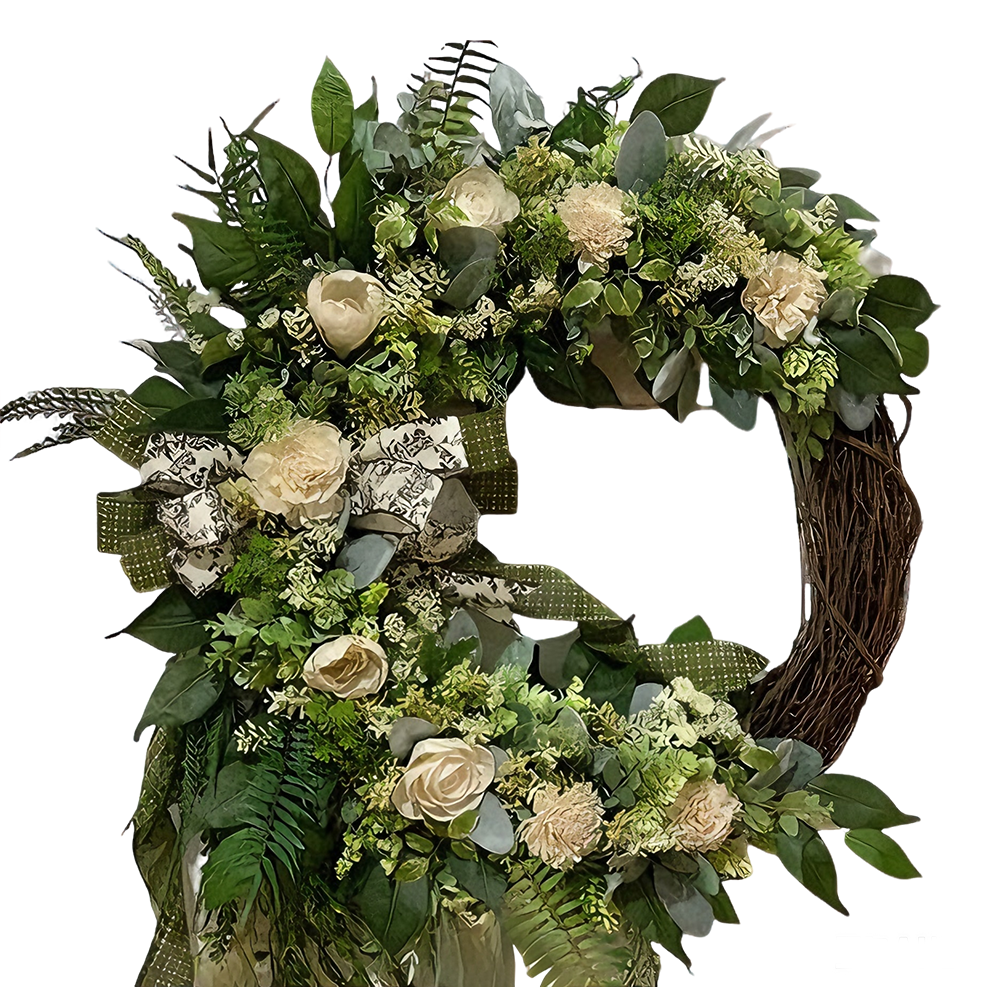 Lush Greenery Floral Door Wreath