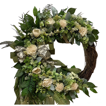 Lush Greenery Floral Door Wreath