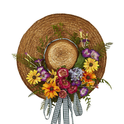 Mixed Flower Hat Wreath