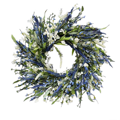 Lavender Wildflower Spring Front Door Wreath