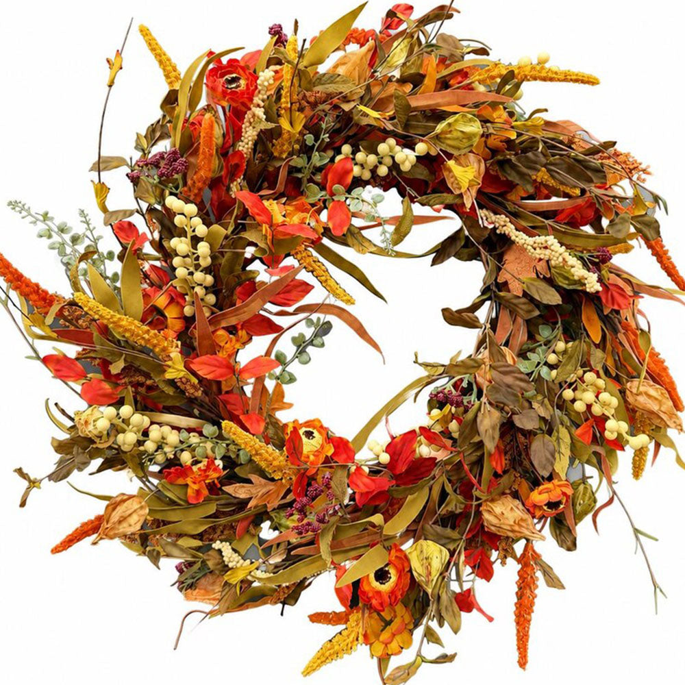Fall Pumpkin Eucalyptus Berry Front Wreath