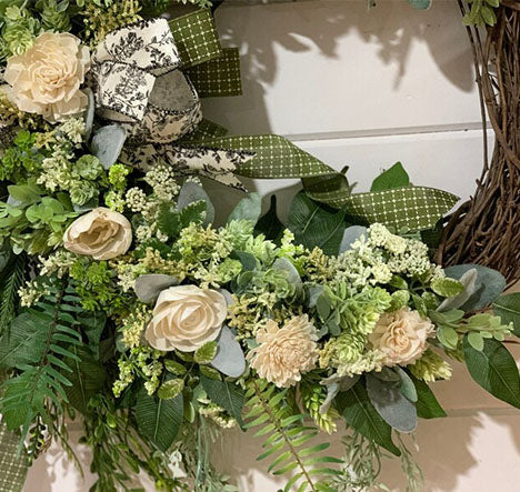 Lush Greenery Floral Door Wreath