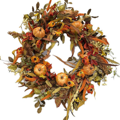 Fall Pumpkin Eucalyptus Berry Front Wreath
