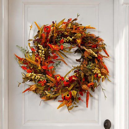 Fall Pumpkin Eucalyptus Berry Front Wreath