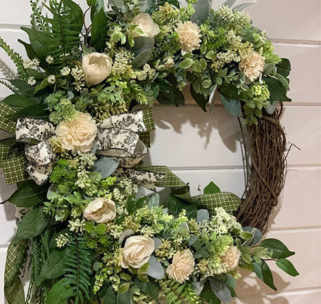 Lush Greenery Floral Door Wreath