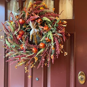 Fall Pumpkin Eucalyptus Berry Front Wreath