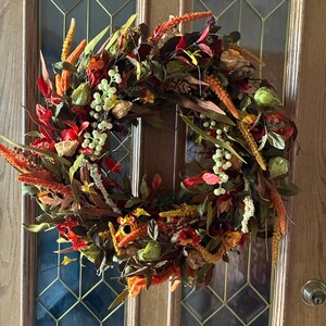 Fall Pumpkin Eucalyptus Berry Front Wreath